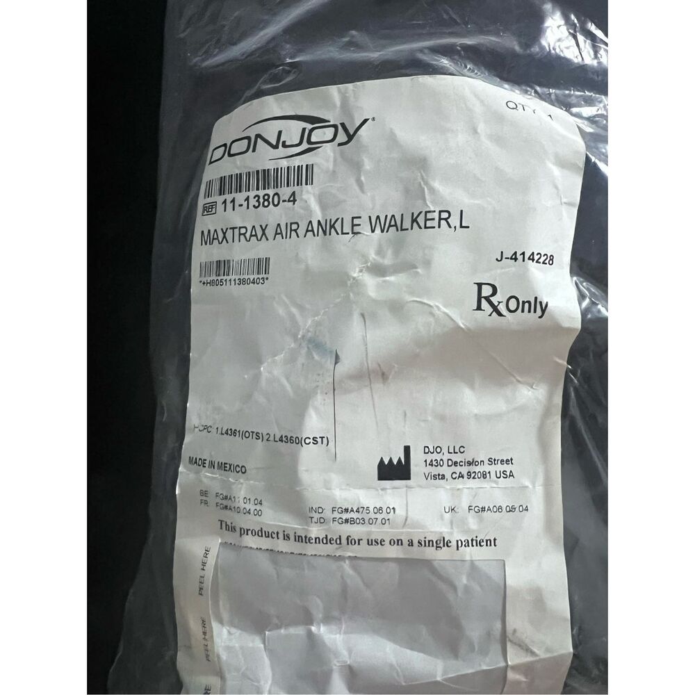 NEW - DonJoy MaxTrax Air Ankle Walker Brace Inflatable Walking Boot L